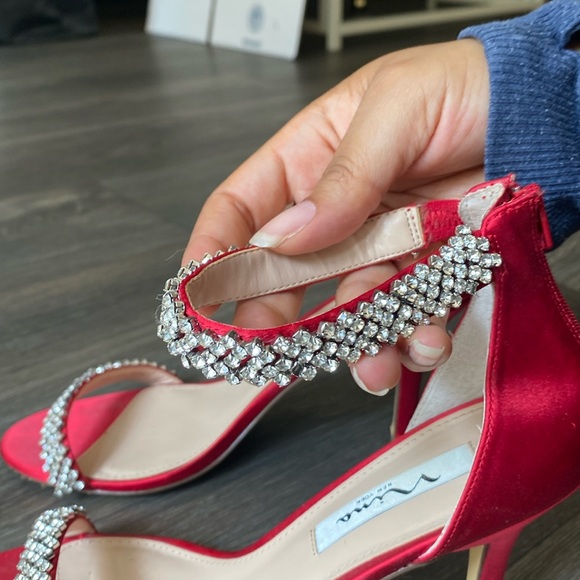 Red Stiletto Heeled Sandal 9M - Picture 2 of 15